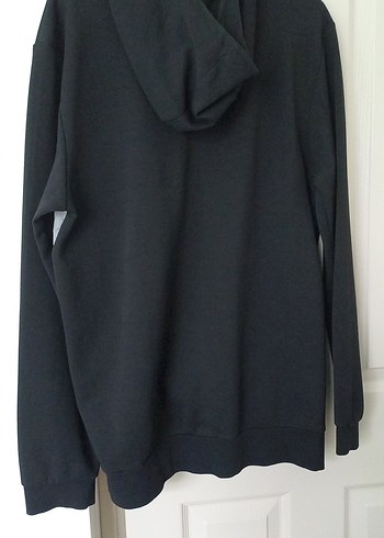 Erkek Siyah Gri Kapüşonlu Sweatshirt - Görsel 5