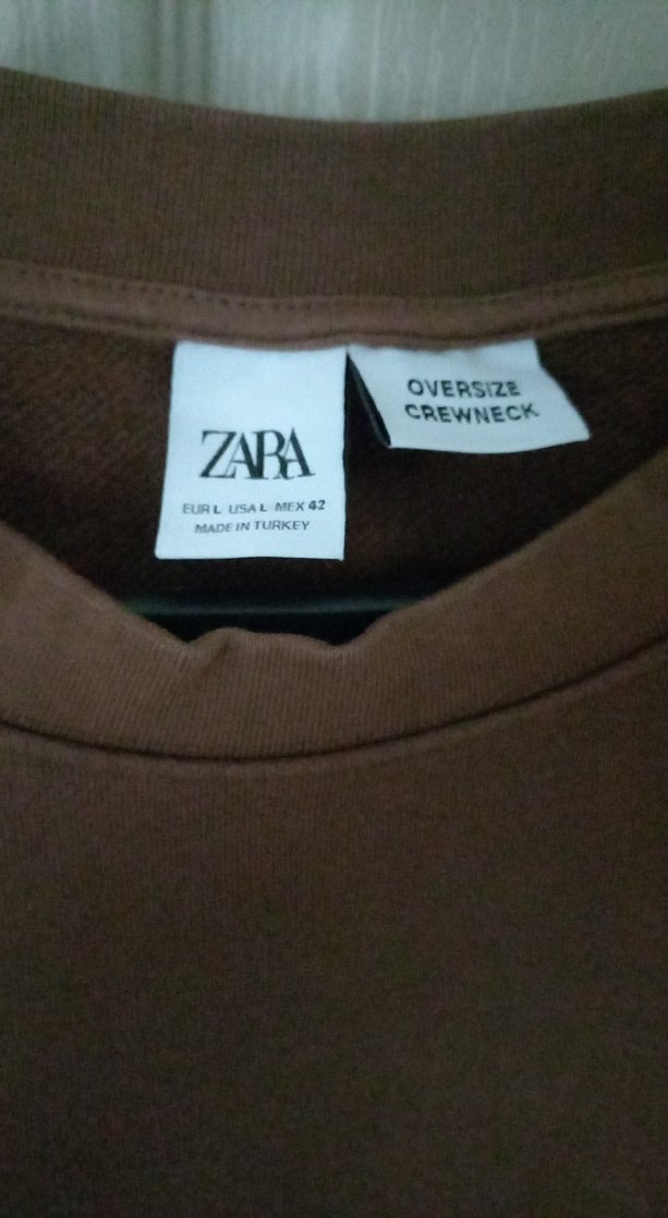 Kahverengi, Uzun Kollu, Salaş Kadın Sweatshirt - Görsel 2