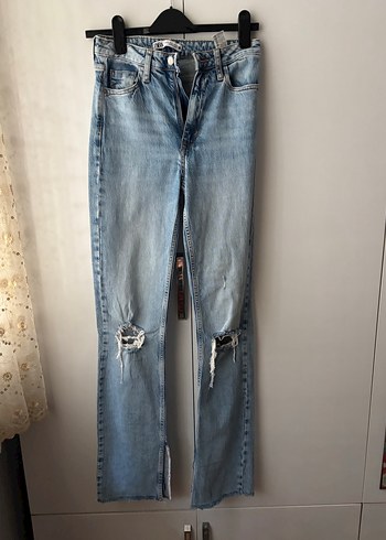 Zara yüksek bel yırtık jean - Görsel 4