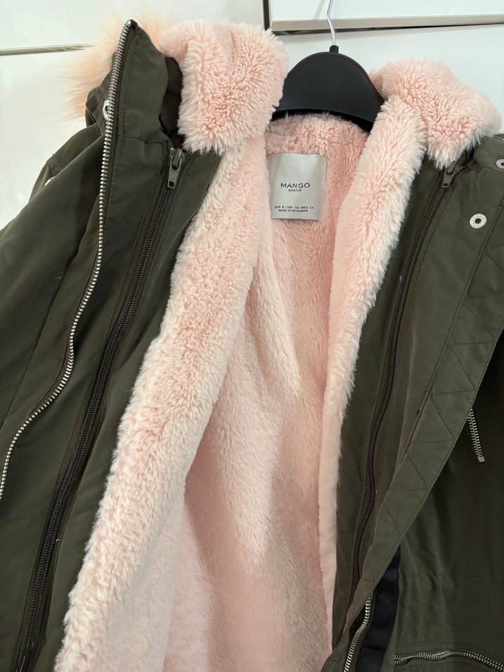 Mango kürklü uzun mont - Görsel 2