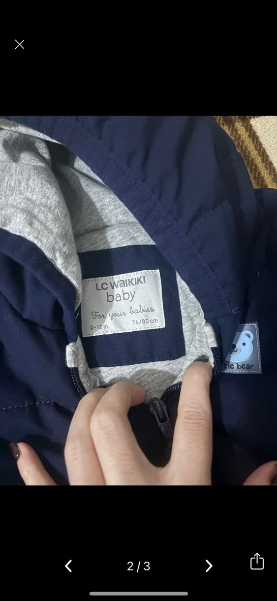 Koyu Mavi Fermuarlı Bebek Tulumu - Görsel 2