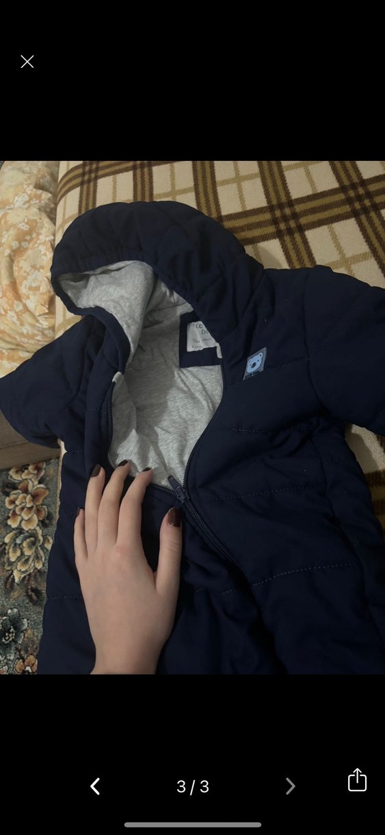 Koyu Mavi Fermuarlı Bebek Tulumu - Görsel 3