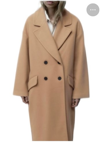 Oversize Camel Renkli Uzun zara Kadın Kaban - Görsel 6