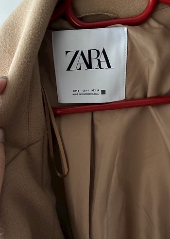 Oversize Camel Renkli Uzun zara Kadın Kaban - Görsel 3