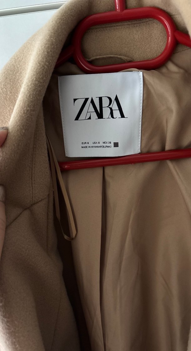 Oversize Camel Renkli Uzun zara Kadın Kaban - Görsel 3