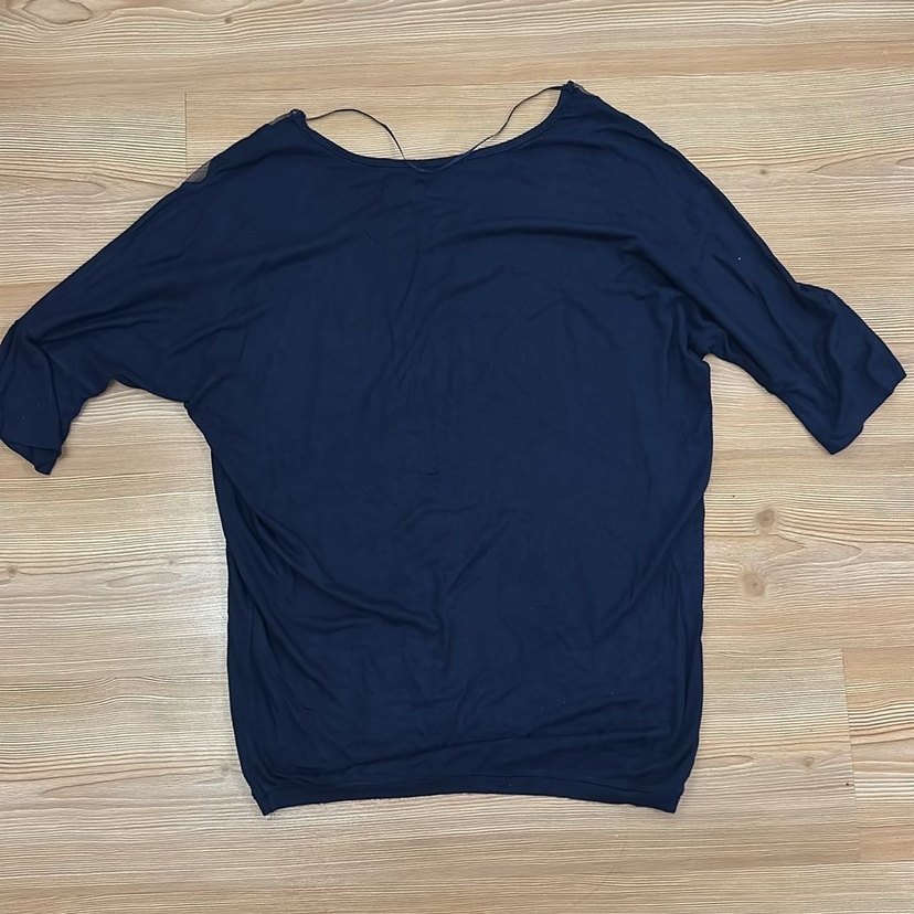 Lacivert V Yaka Kadın bluz - Görsel 4