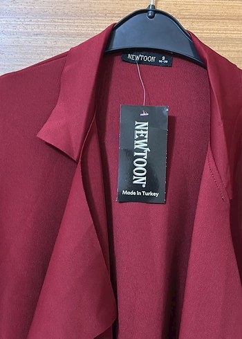 Bordo Uzun ceket - Görsel 2