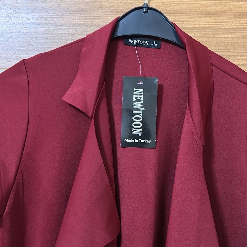 Bordo Uzun ceket - Görsel 2