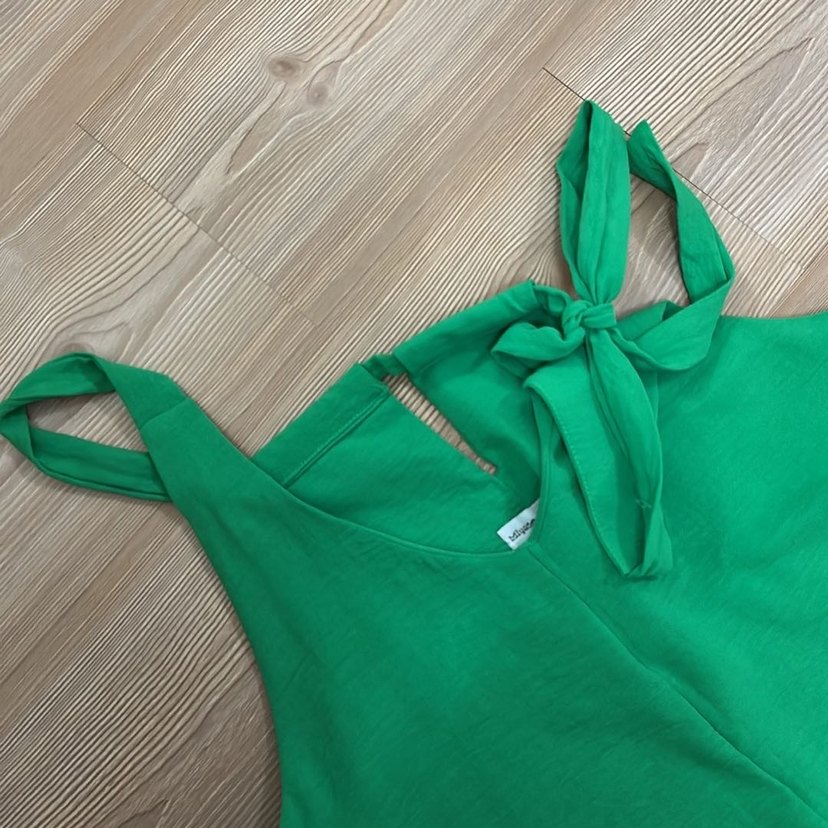 Yeşil Kolsuz Uzun Kadın Tulum - Görsel 2