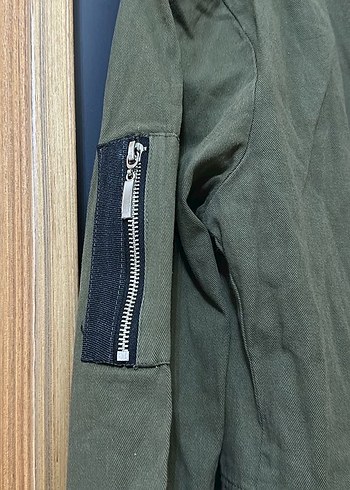 Kadın Haki Uzun Fermuarlı Ceket - Görsel 4