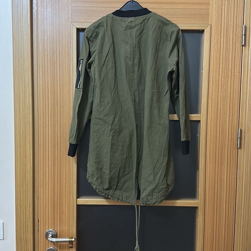 Kadın Haki Uzun Fermuarlı Ceket - Görsel 3