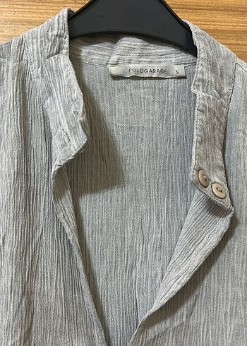 Gri Keten Bohem kısaKollu Kadın Elbise - Görsel 3