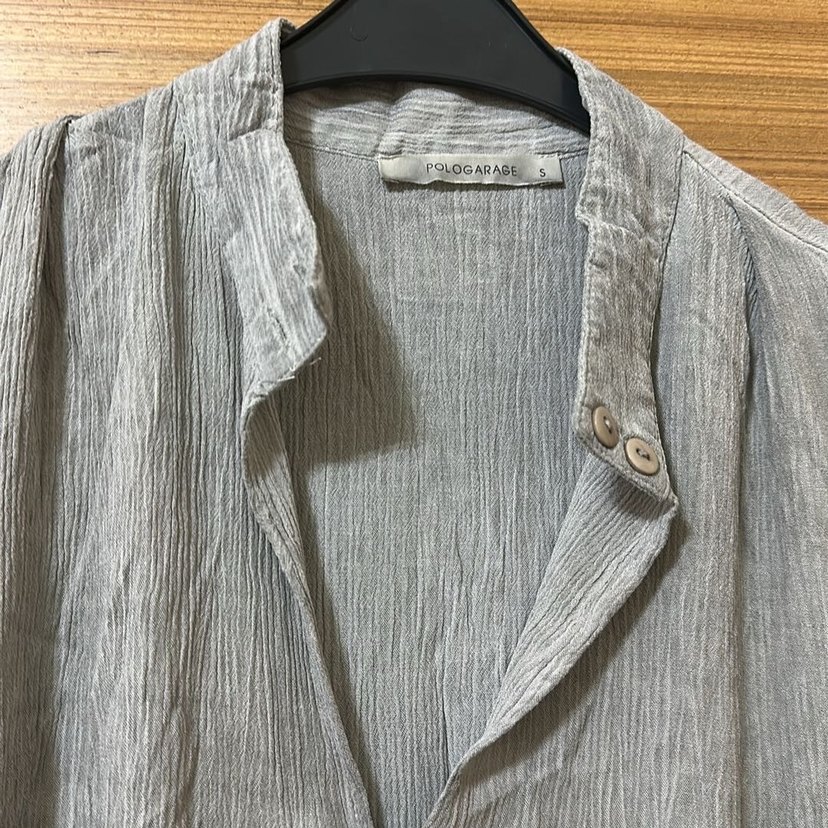 Gri Keten Bohem kısaKollu Kadın Elbise - Görsel 3