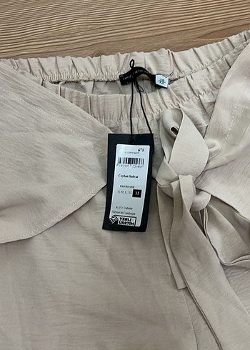 Bej  Kadın şalvar Pantolon - Görsel 2