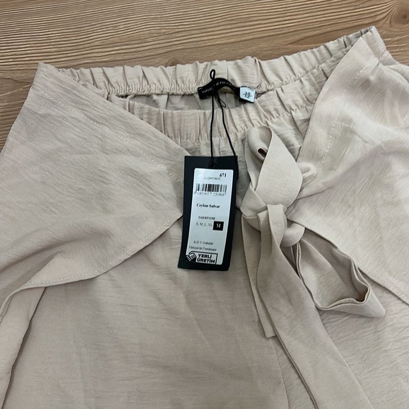 Bej  Kadın şalvar Pantolon - Görsel 2
