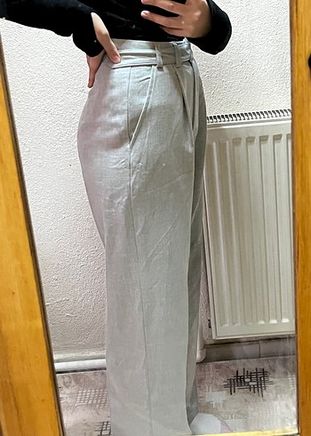 Gri Kadın kumaş Pantolon - Görsel 3