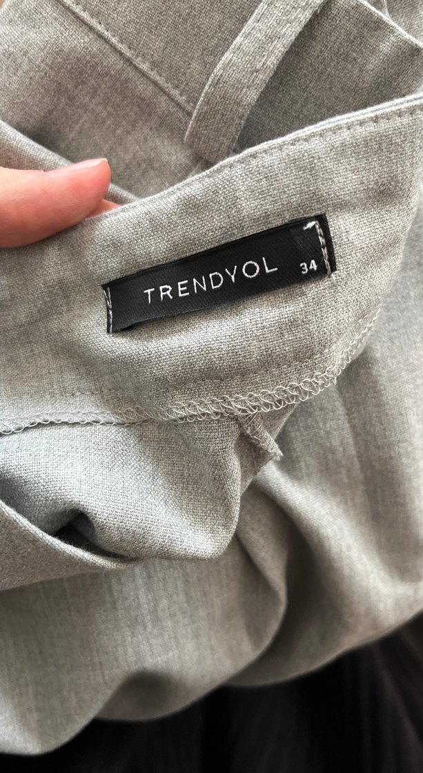 Gri Kadın kumaş Pantolon - Görsel 4