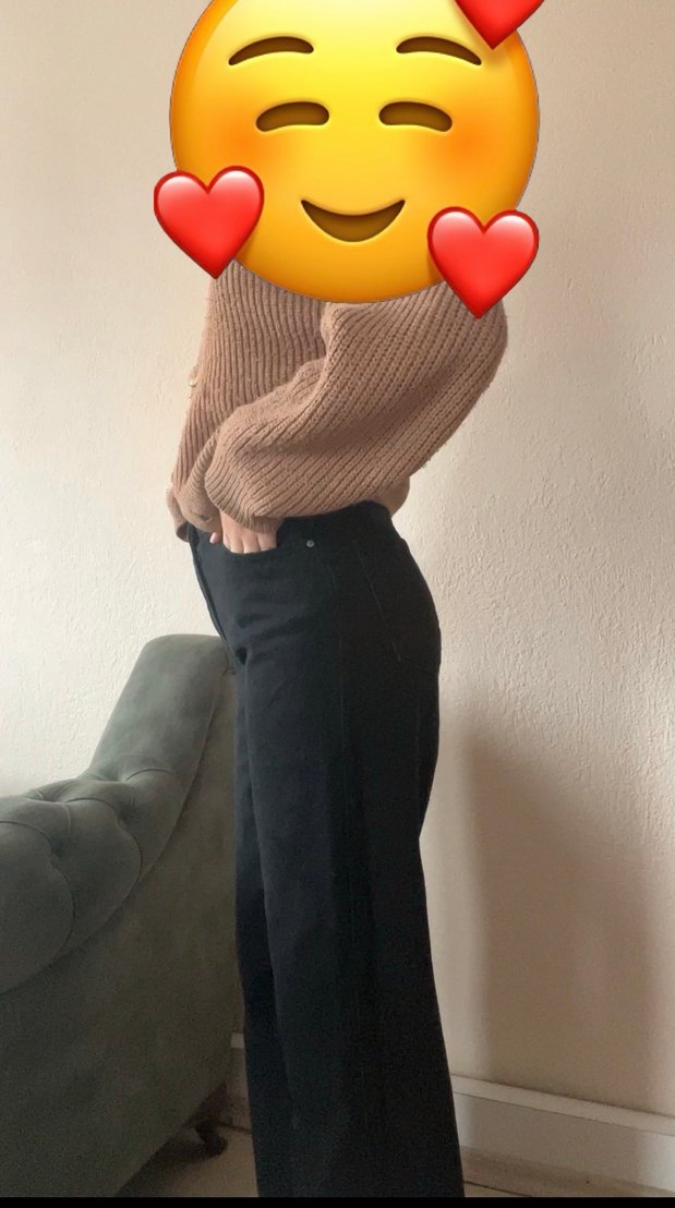 Trendyolmilla siyah wide leg bol paça jean - Görsel 3