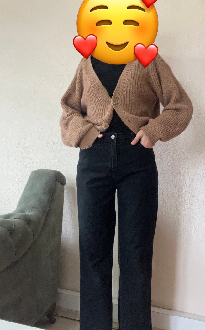 Trendyolmilla siyah wide leg bol paça jean - Görsel 2