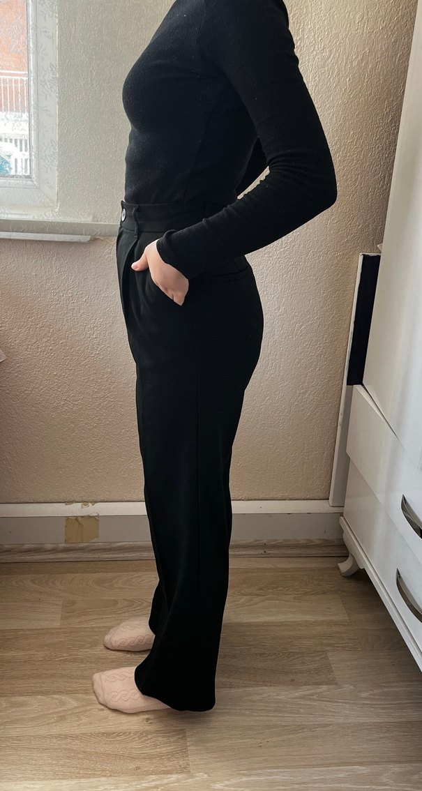 Zara Siyah kumaş  Pantolon - Görsel 3