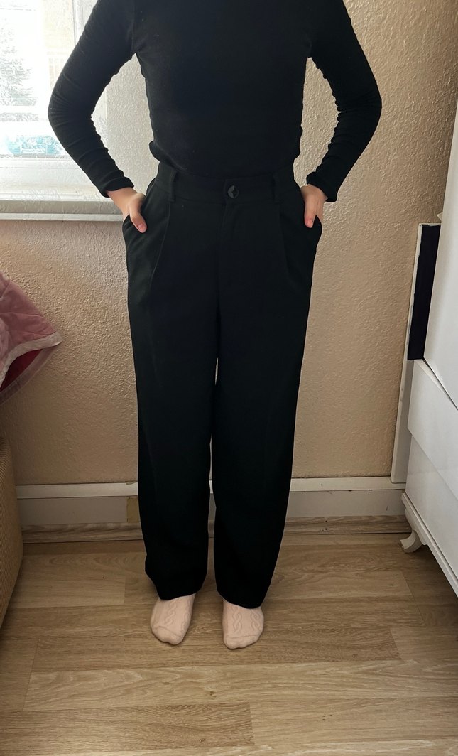 Zara Siyah kumaş  Pantolon - Görsel 2