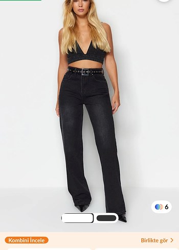 Yüksek bel geniş paça siyah wide leg jeans