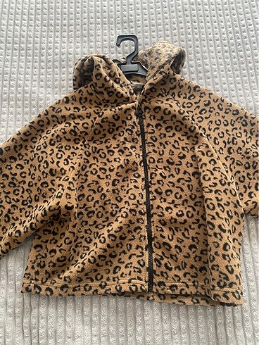 Leopar Desenli Hırka