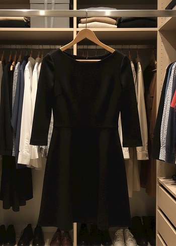 Zara Basic Siyah Mini Elbise - Görsel 2