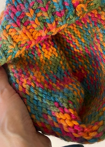 Renkli Örgü Kadın Bere - Görsel 5