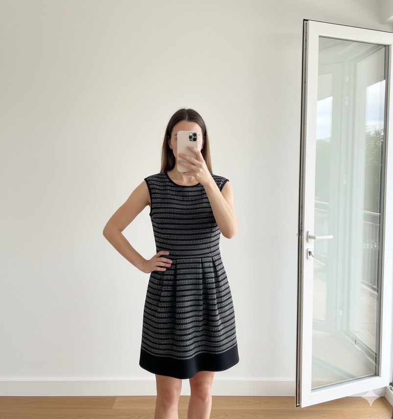 Stradivarius Çizgili Mini Elbise - Görsel 2