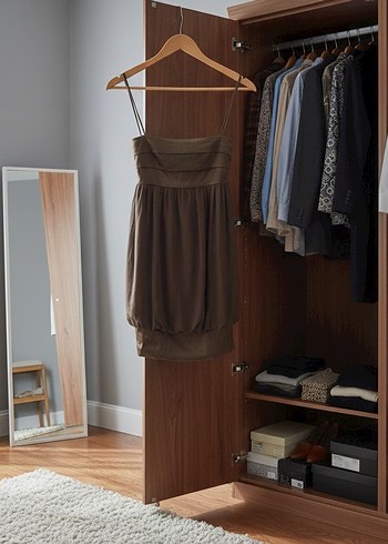 Zara Basic Kahve Saten Şifon Balon Elbise - Görsel 4