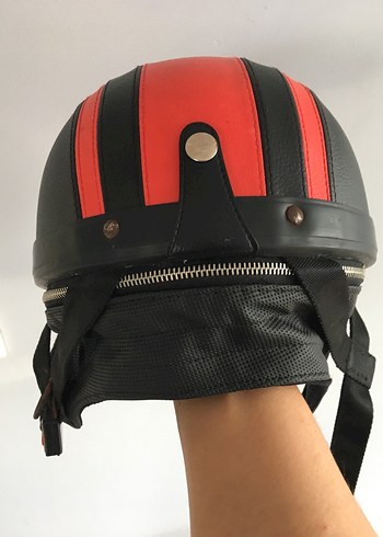 Deri Motosiklet Kaskı L beden - Görsel 6