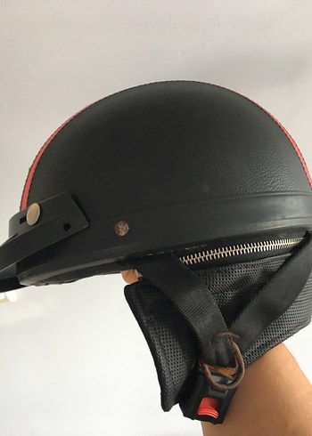 Deri Motosiklet Kaskı L beden - Görsel 5