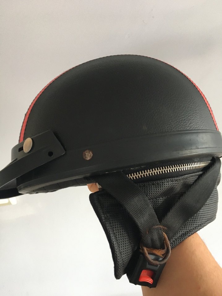 Deri Motosiklet Kaskı L beden - Görsel 5