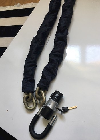 Kilitli Zincir Güvenlik Kablosu Siyah - Görsel 2