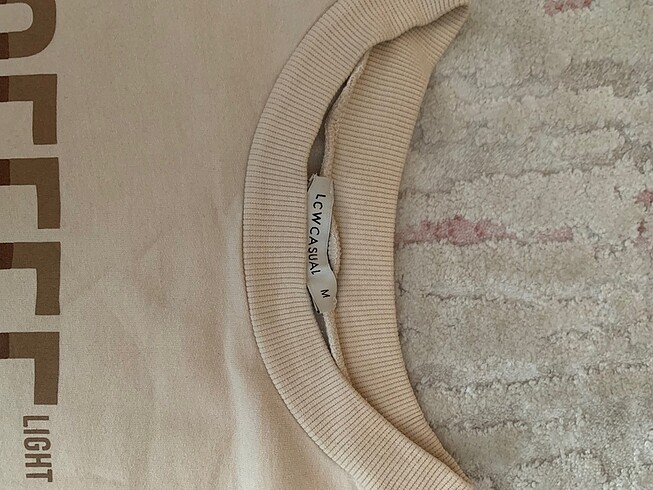LC Waikiki LCW kadın krem sweatshirt oversize L
