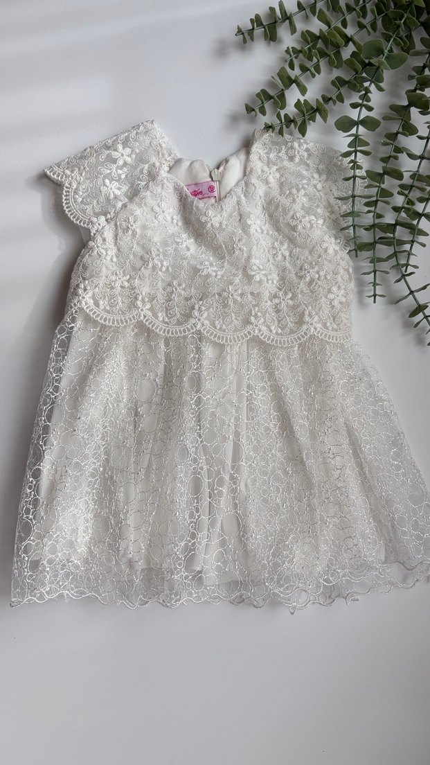 Kız Çocuk Dantel Detaylı Pembe Elbise - Görsel 2