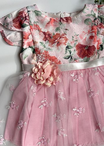 Çiçek detaylı tüllü elbise - Görsel 2