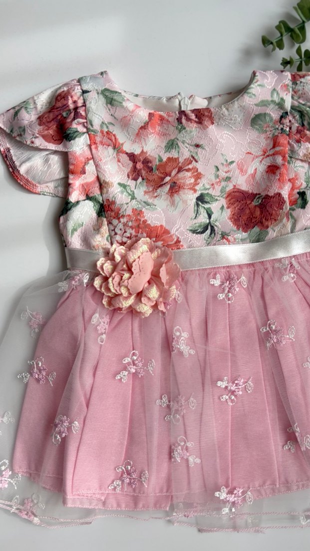 Çiçek detaylı tüllü elbise - Görsel 2