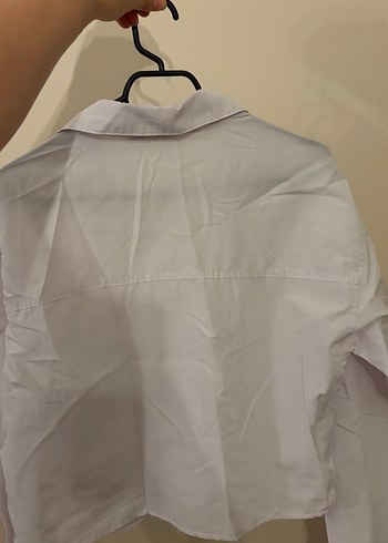 Beyaz Düğmeli Uzun Kollu Gömlek - Görsel 3