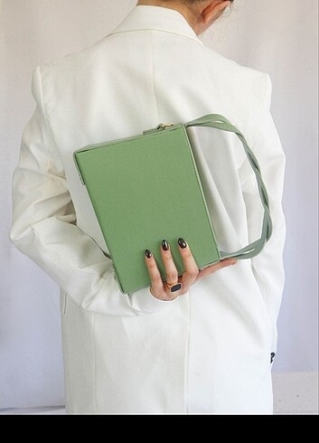 Mango model örgü sap çanta Uzun askısı vardır yeşil rengi mevcut