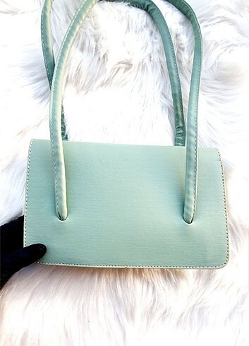 Mango model baget çanta 2 bölmelidir Lila , mavi ve yeşil renkl