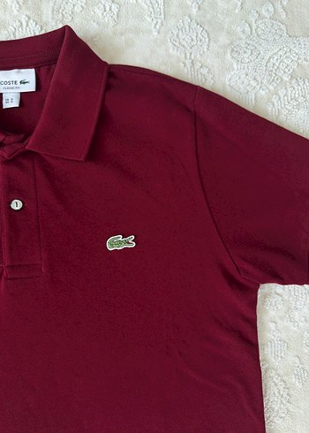 s Beden bordo Renk Lacoste Erkek Basic Polo Tişört