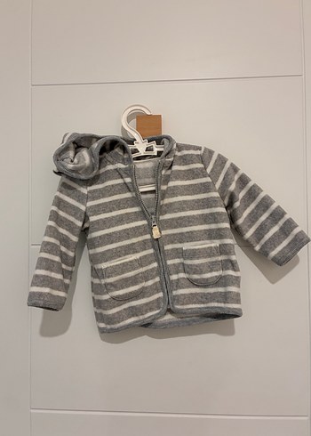 Carters Kapüşonlu, Fermuarlı Gri Bebek Ceketi
