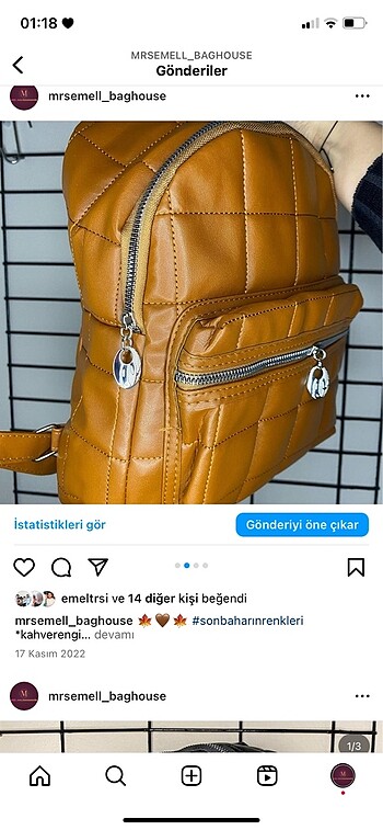 Yeni trend tok deri sırt çantası ????