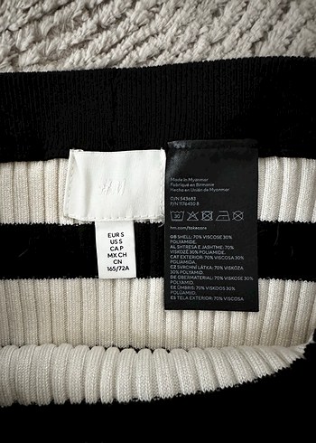 Uzun Kollu Çizgili Triko etek kazak takım - Görsel 5