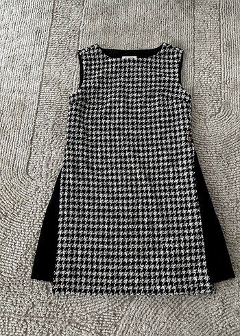 kazayağı Desenli  Kolsuz Elbise - Görsel 2