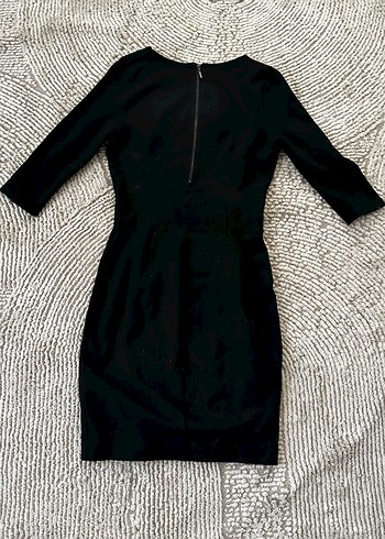 Siyah V Yakalı Ofis Elbisesi - Görsel 3