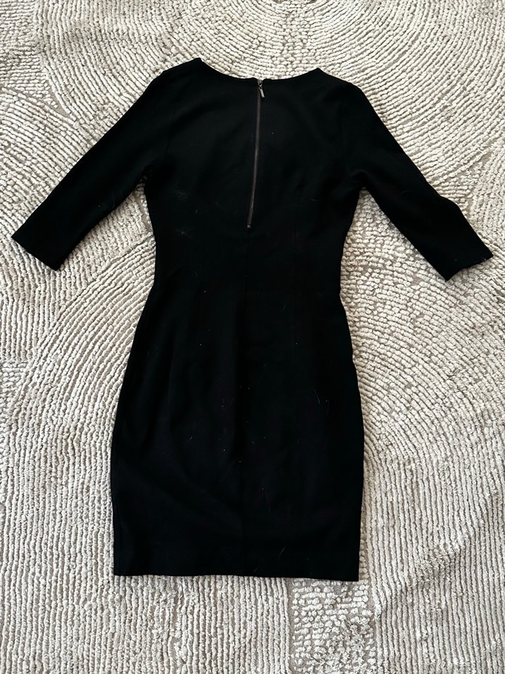 Siyah V Yakalı Ofis Elbisesi - Görsel 3