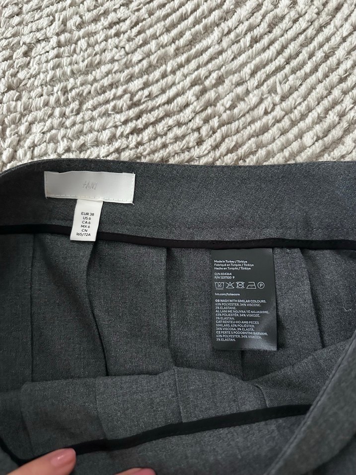 Gri Pilili Mini gri Etek - Görsel 4